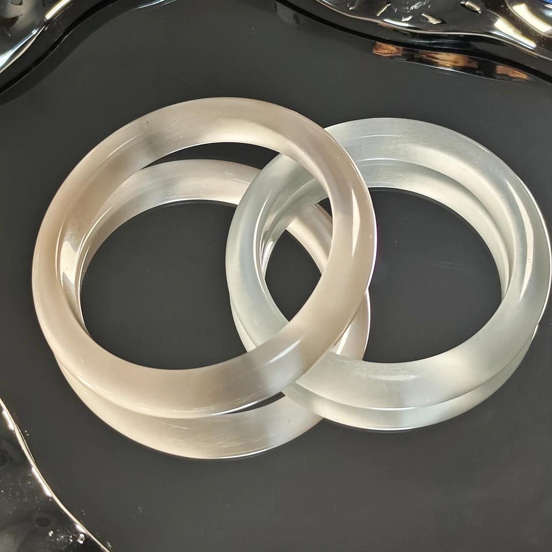 非金属仿水晶手镯 冰种猫眼石手镯高冰带猫气质冰冷感手镯石英岩