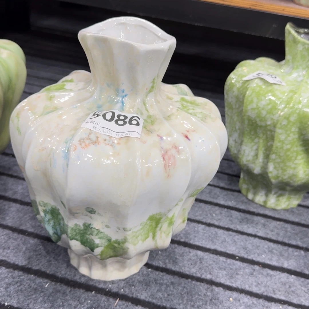 盘***万摆件景德镇高温花瓶编码5086高31口7默认无孔