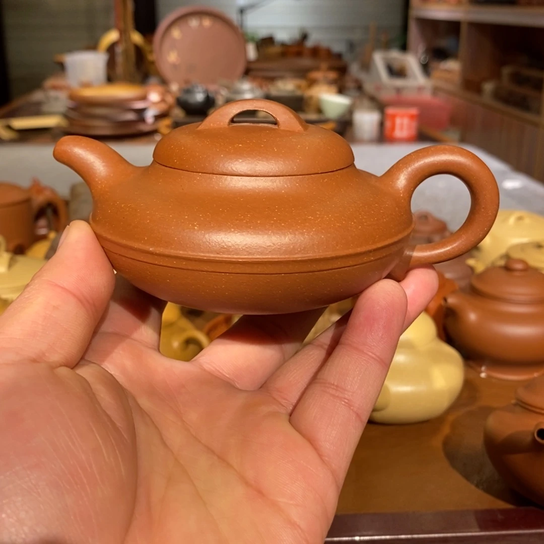 紫砂茶壶降坡泥精工半手线圆壶