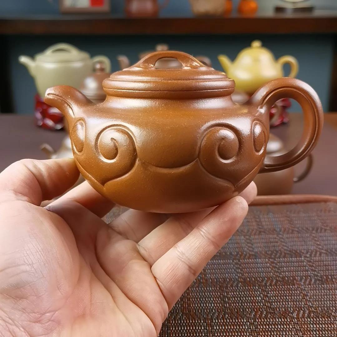 紫砂茶壶沉香泥仿古如意350CC