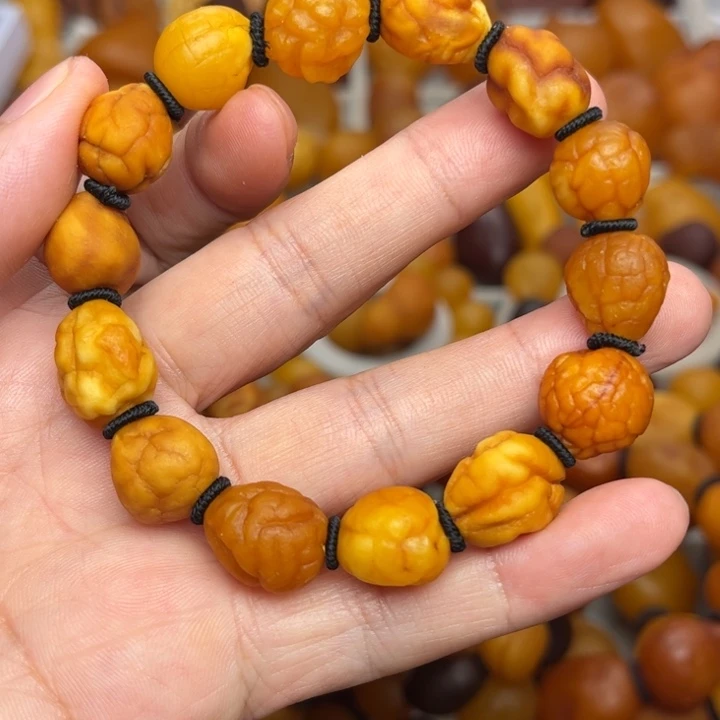 裸石琥珀未镶嵌天然蜜蜡手串