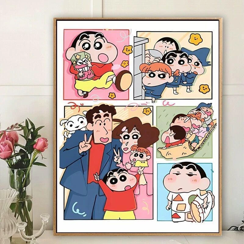 十字绣挂画蜡笔小新线绣卡通动漫客厅卧室手工简单小件新款满绣