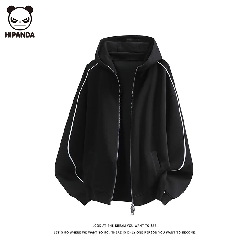 Hi Panda开衫连帽卫衣男休闲百搭新款潮流秋冬款舒适时尚潮牌上衣