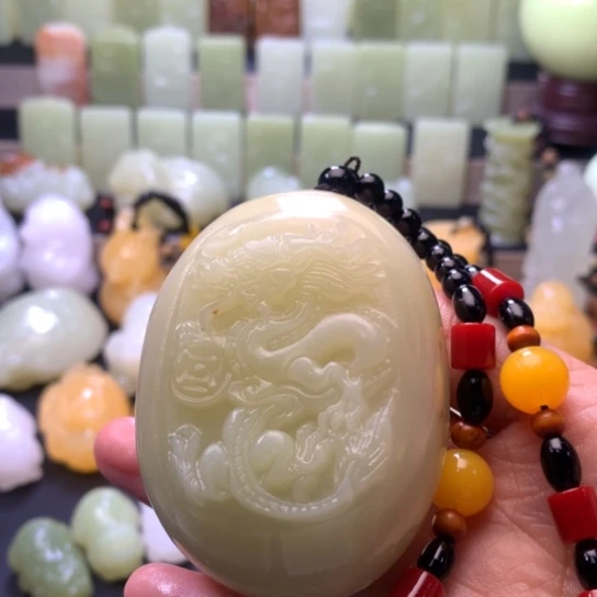 石材方解石手把件