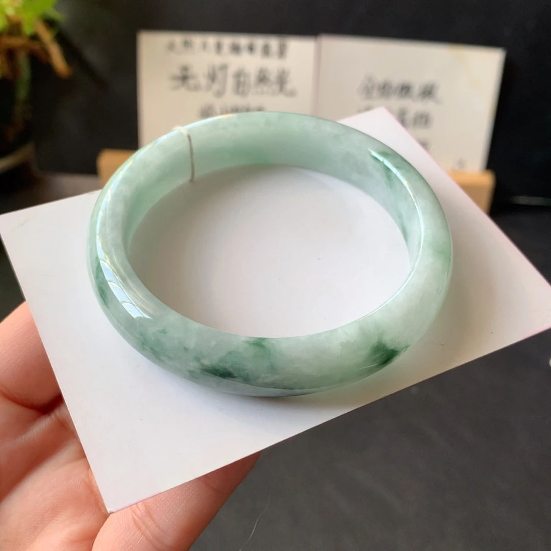 翡翠未镶嵌手镯4号55.4-12.3-7.4