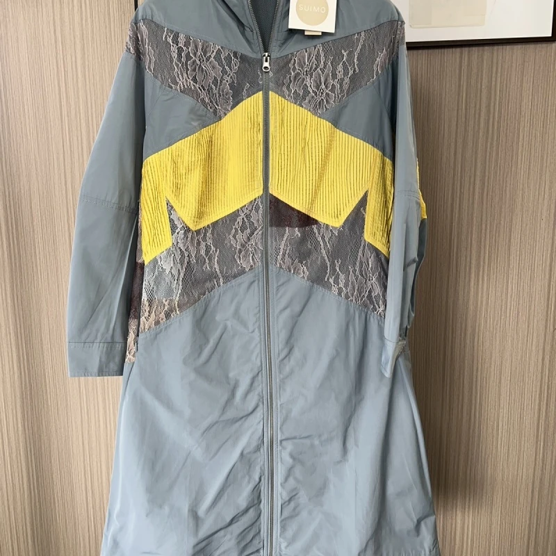 5520欧货熙家品牌撤柜女装春秋新款时尚气质拼接款风衣女款外套