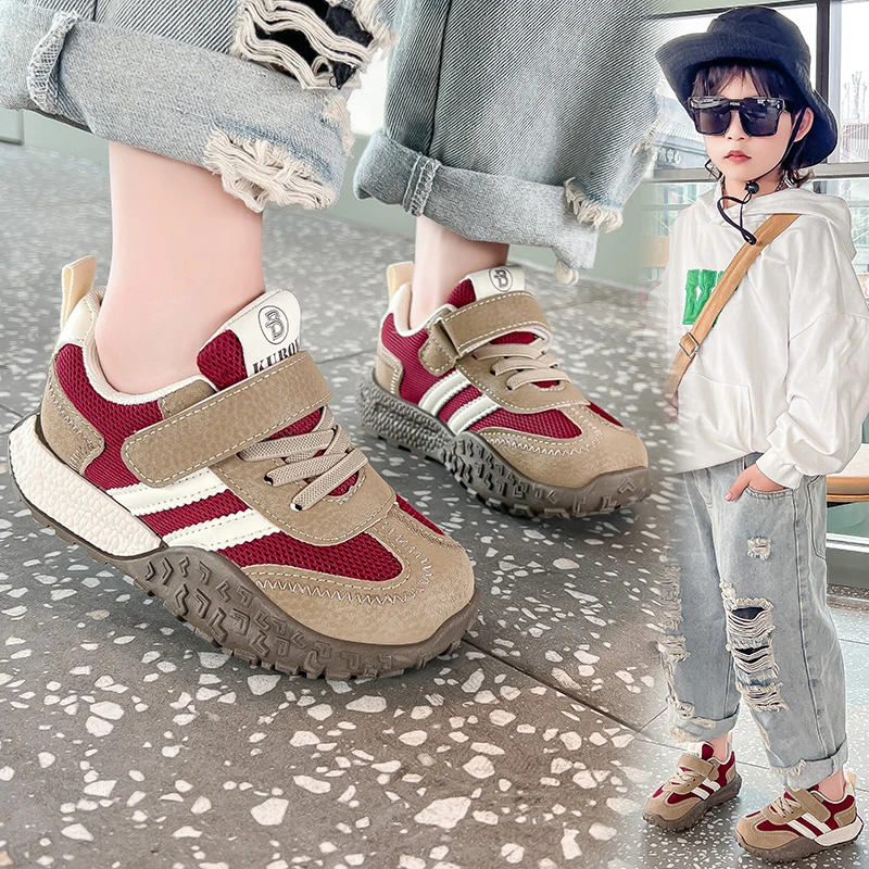 儿童德训鞋网面透气2025春季新款男童板鞋防滑耐磨女童运动鞋