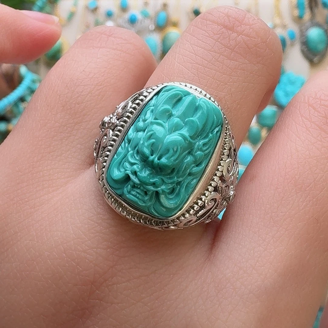 绿松石珠宝奇石银S925镶嵌A****g