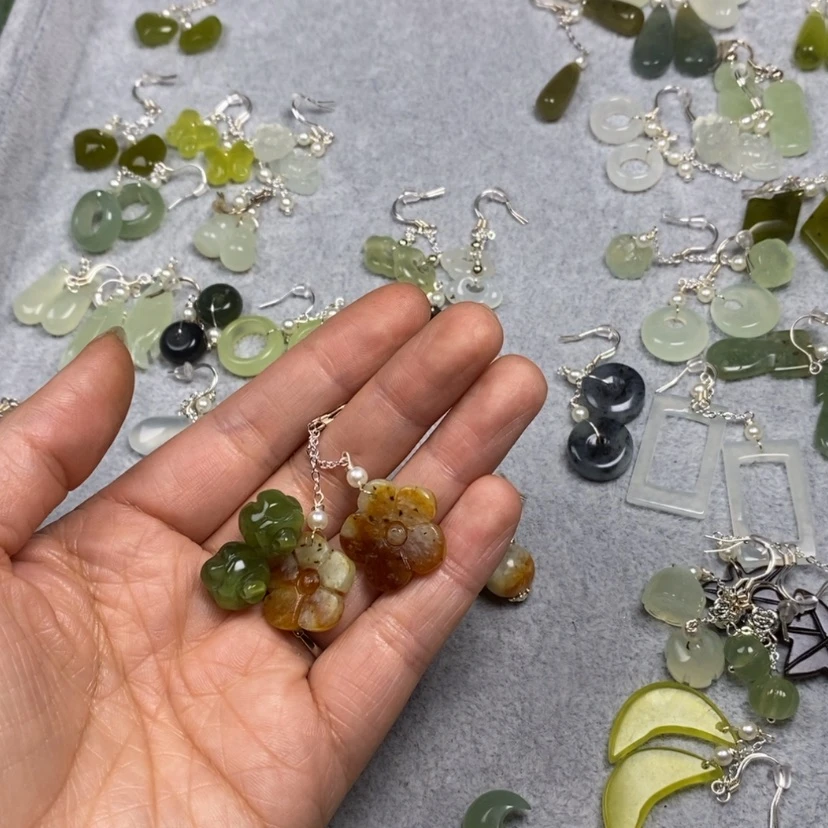 【闪购商品】蛇纹石玉未镶嵌挂件耳饰耳环项链?****?