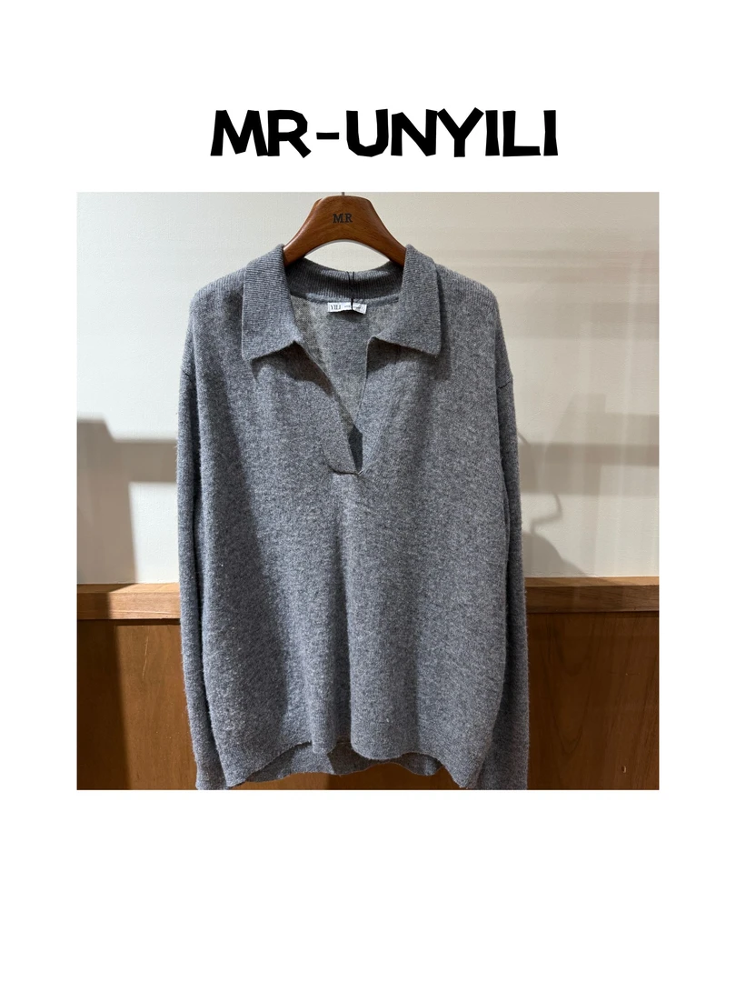 都都【亿里YILI】针织POLO软糯上衣Y0149