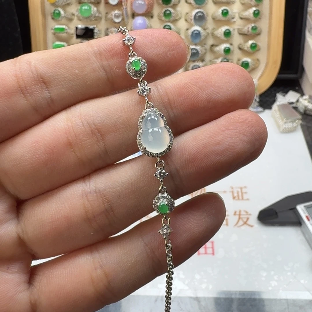 银S925镶嵌戒指翡翠天然缅甸翡翠A货