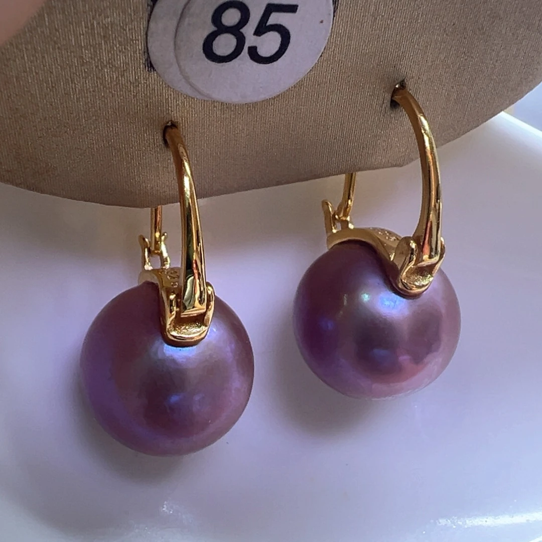 银S925镶嵌淡水珍珠耳饰