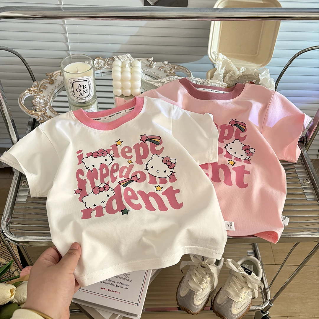 （现货）儿童棉短袖T恤2025夏季新款宝宝宽松休闲半袖卡通时尚上衣