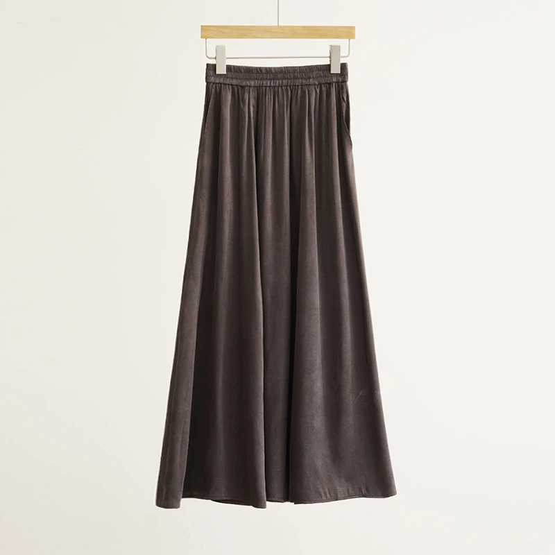 高奢砂洗铜氨丝复古优雅感鱼尾裙显瘦垂感女士半身裙（250639）