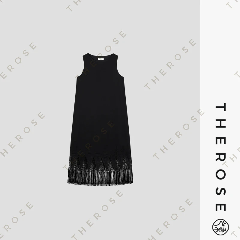 之柔【晚宴女主】气质优雅流苏垂感无袖连衣裙纹理感干爽挺括直筒裙