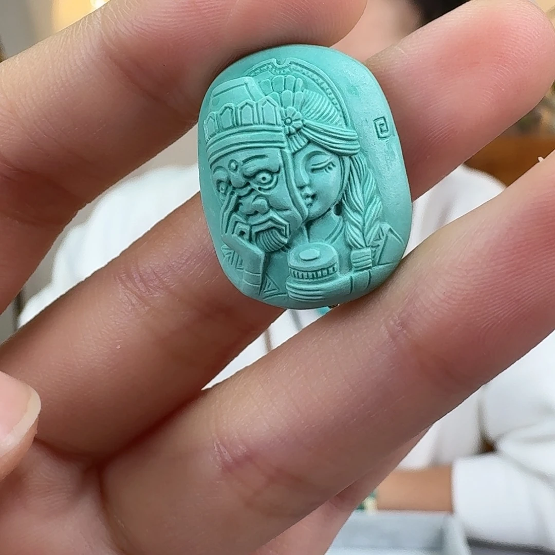 绿松石未镶嵌挂件