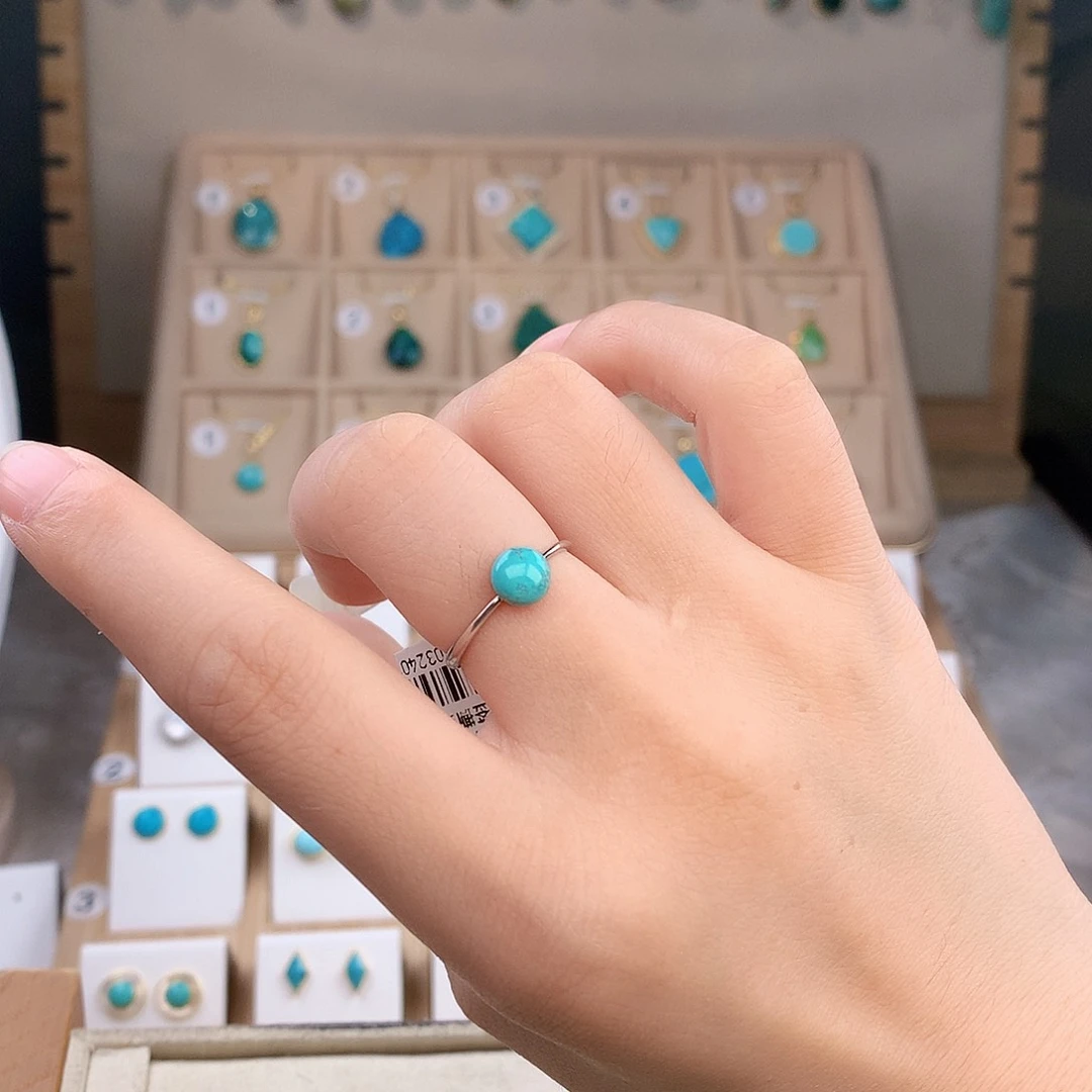 绿松石银S925镶嵌颈饰