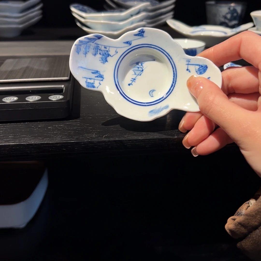 仟户烧古朴石盖置简约高品小号手工新中式复古干湿两用茶道仟户烧