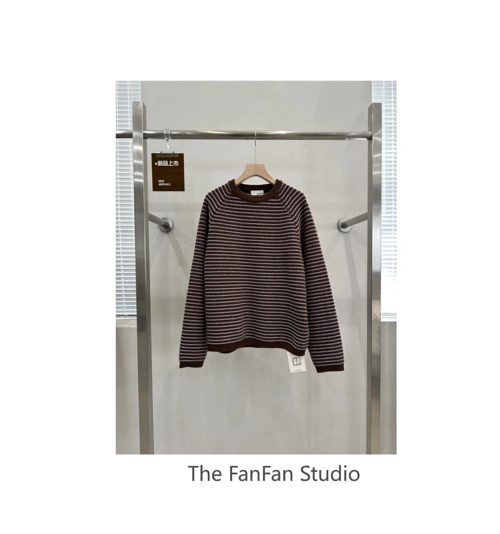 FANFAN-8875加厚条纹圆领毛衣