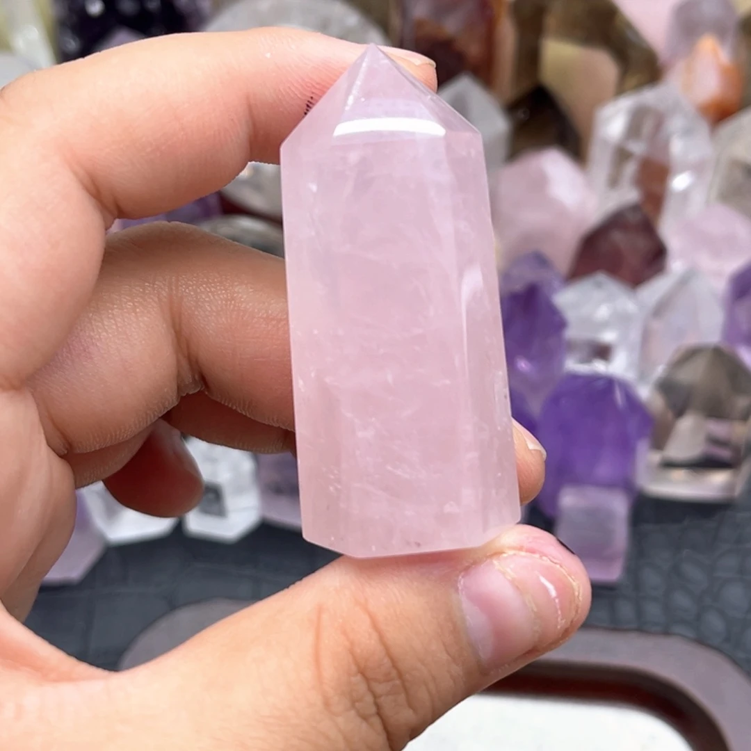 水晶珠宝半成品未镶嵌3 粉水晶柱子