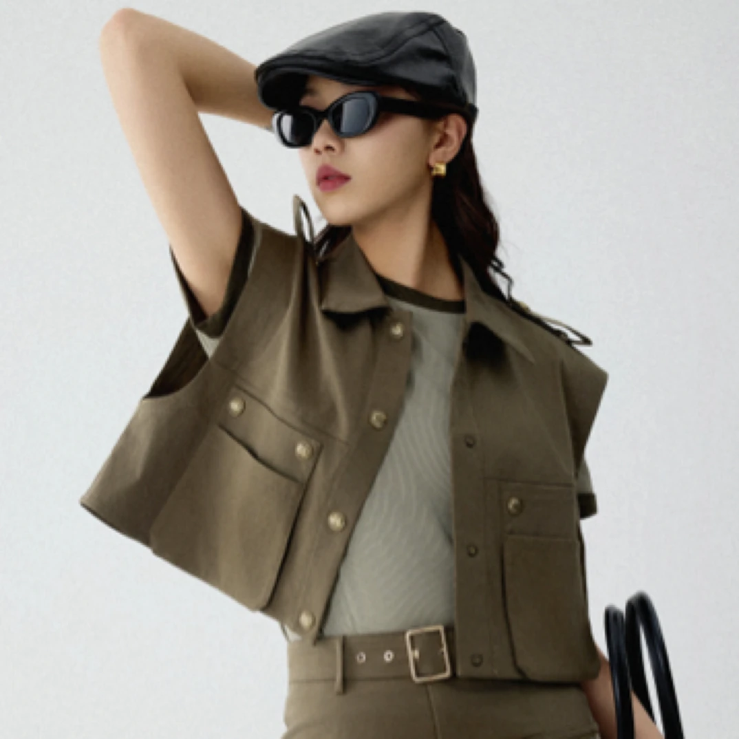 允硕 时尚工装马甲625073