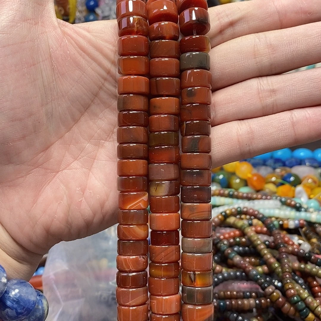 石英质玉未镶嵌，6梦幻玛瑙剁珠7×13mm，