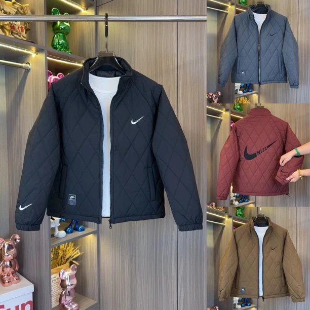 秋冬立领刺绣菱形格轻薄百搭两面穿二棉上衣6033冬季