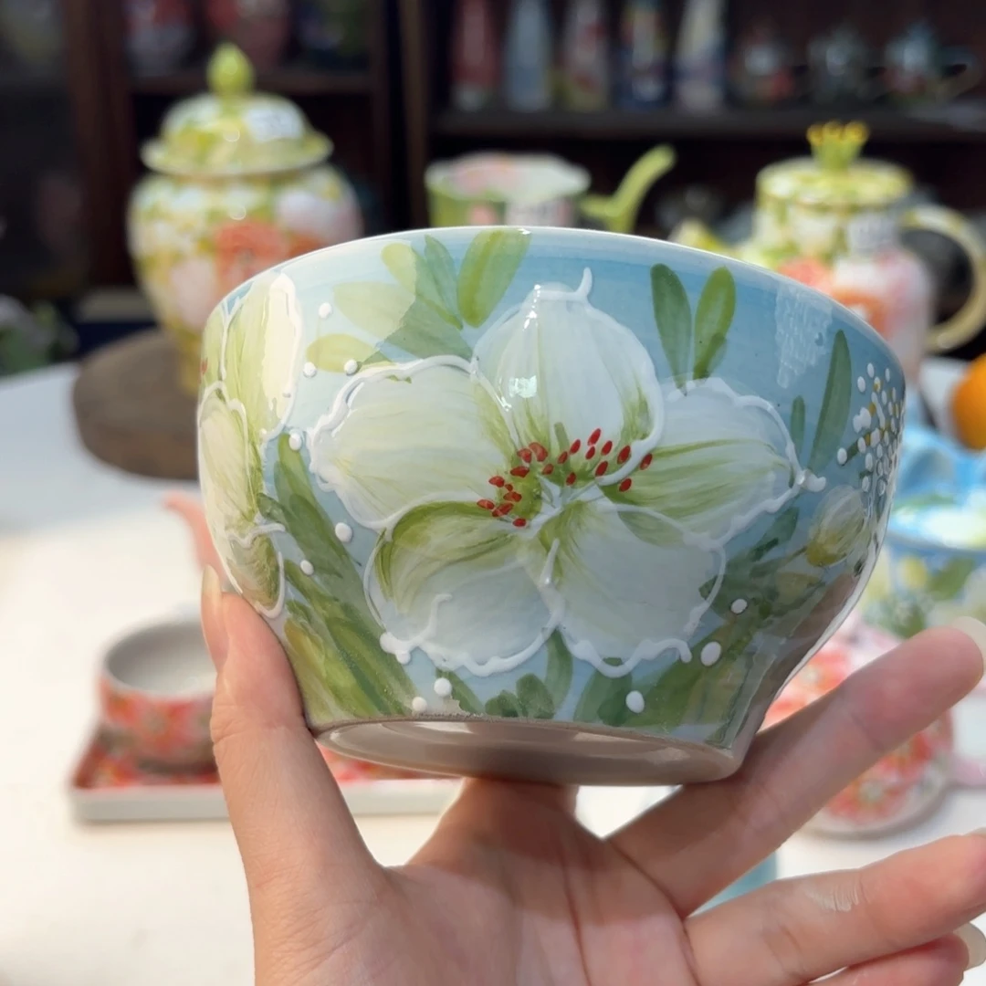 景德镇手绘高温釉下彩陶瓷茶具