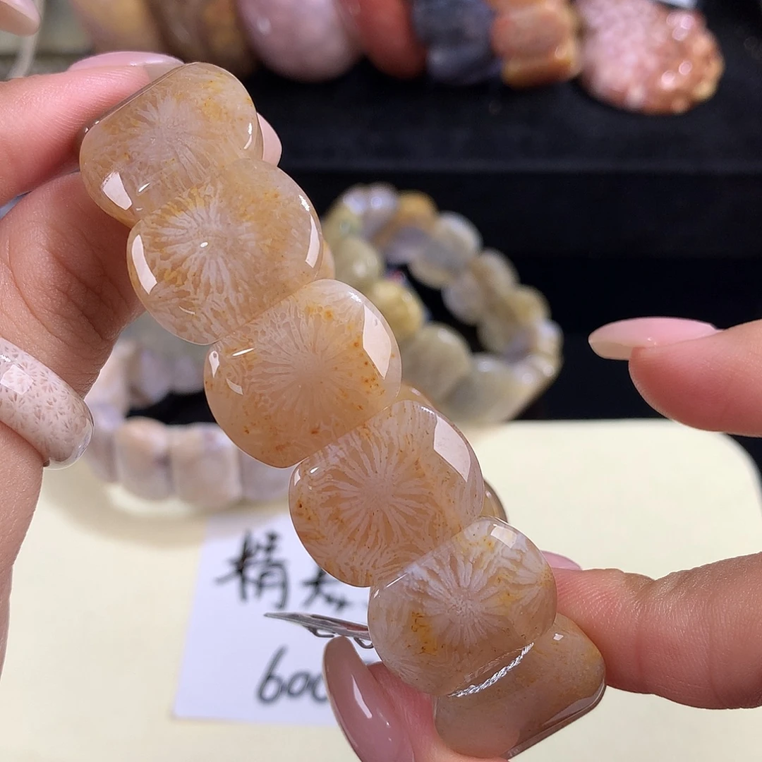 吊坠(赠链)未镶嵌硅化珊瑚（珊瑚玉）18号向日葵