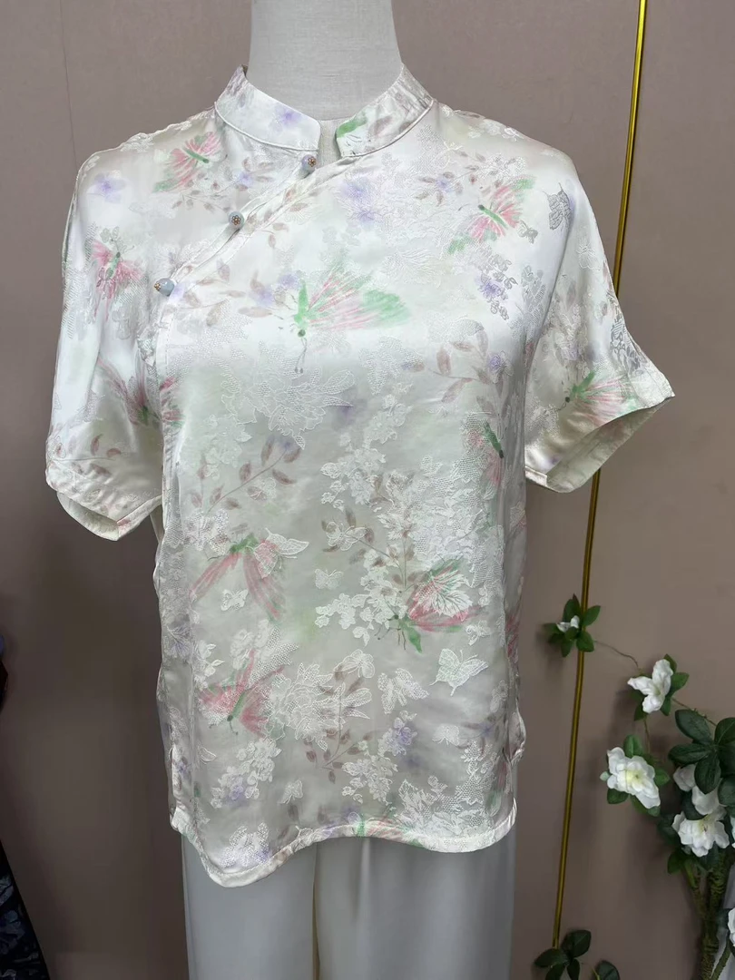 【蝶恋生花】香云纱新款女款百搭国风小衫