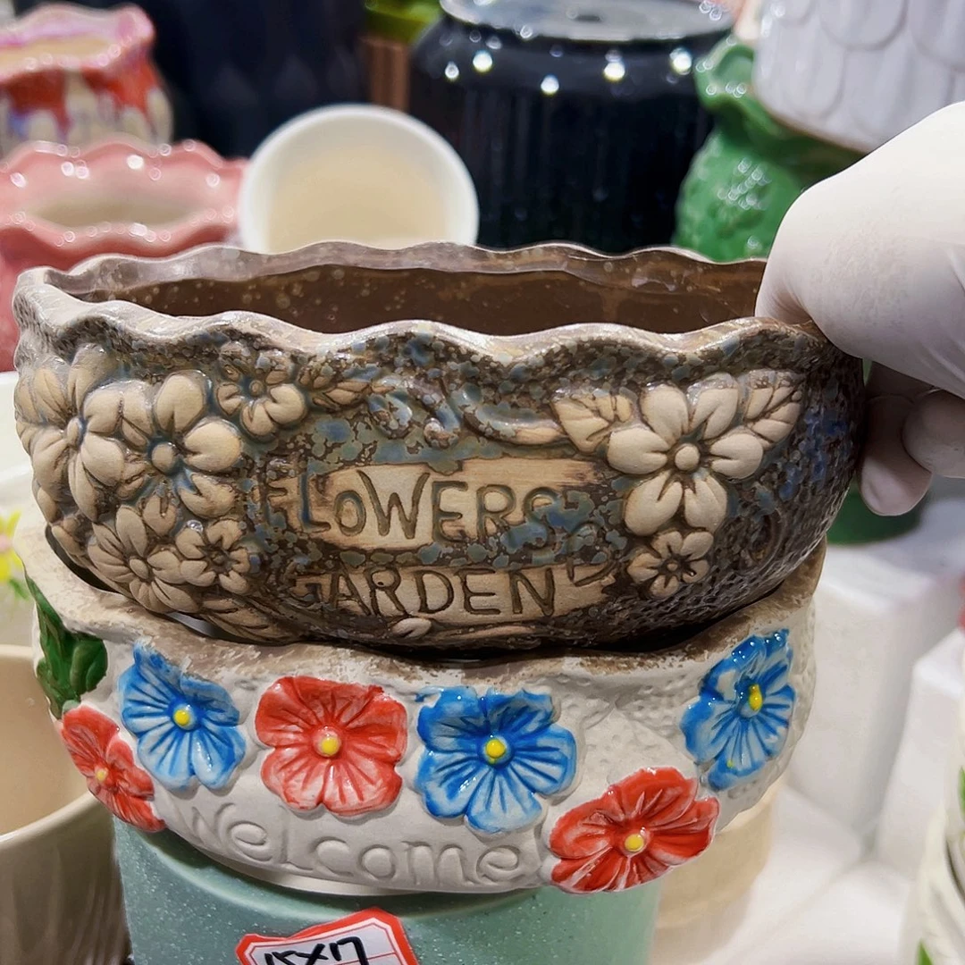 外贸尾单陶瓷花盆凑单10米包邮