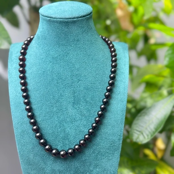 天然血珀圆珠项链