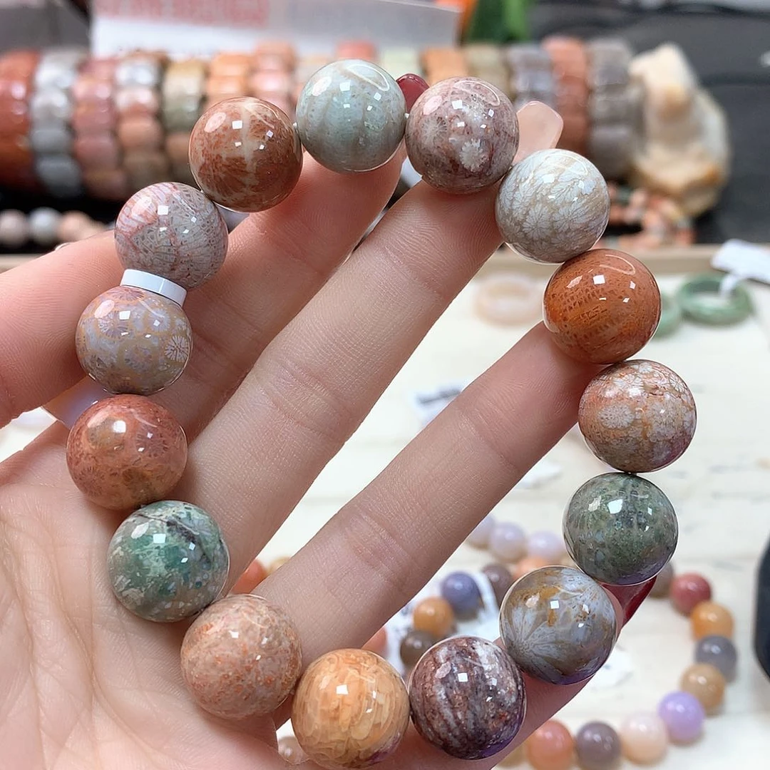 硅化珊瑚（珊瑚玉）手链未镶嵌幸***门079