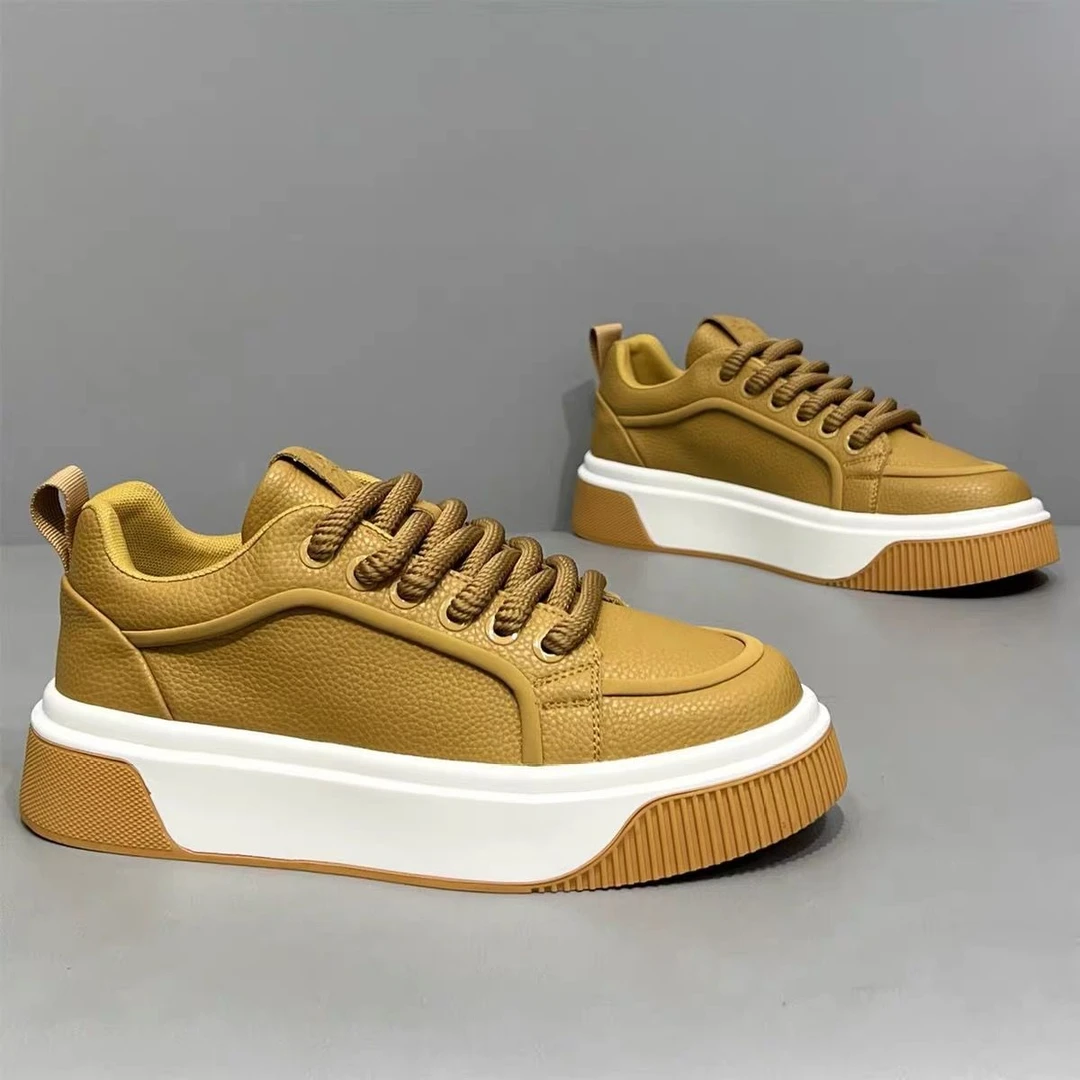 男鞋秋季新款潮流百搭低帮厚底休闲板鞋男士增高耐磨时尚运动潮鞋