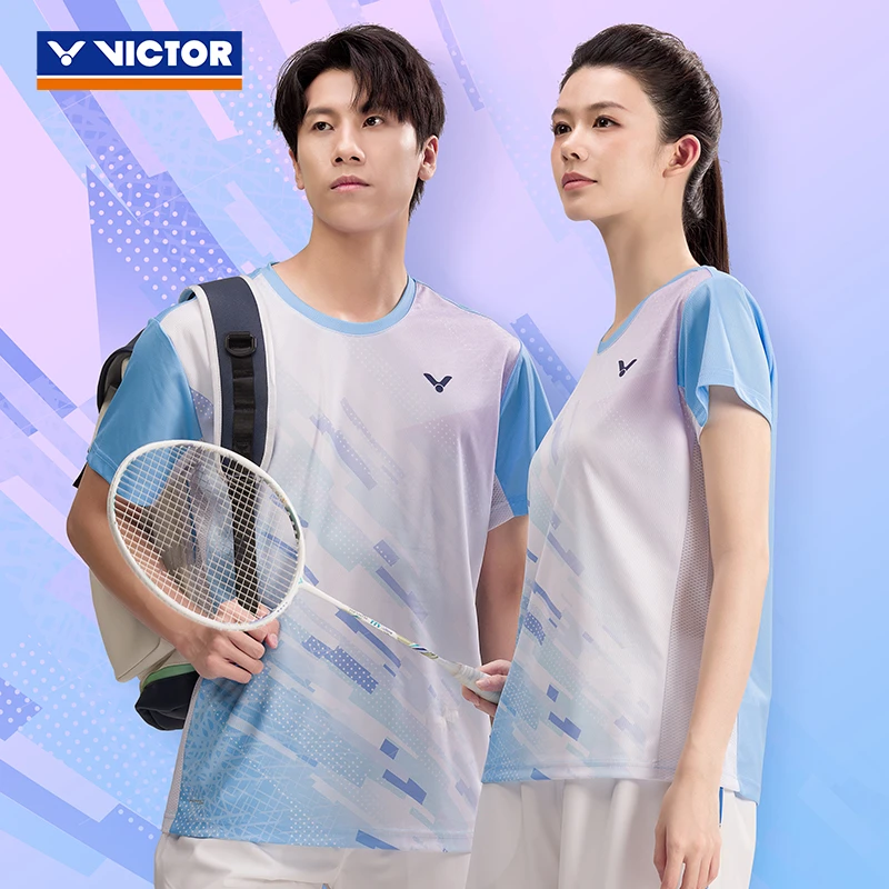 VICTOR/威克多 羽毛球服比赛系列中性款针织运动T恤 T-50022