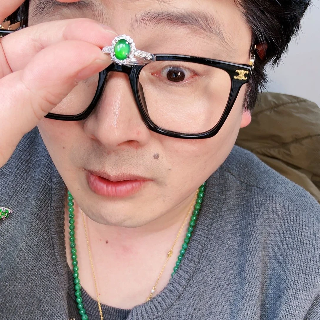 翡翠颈饰银S925镶嵌一个