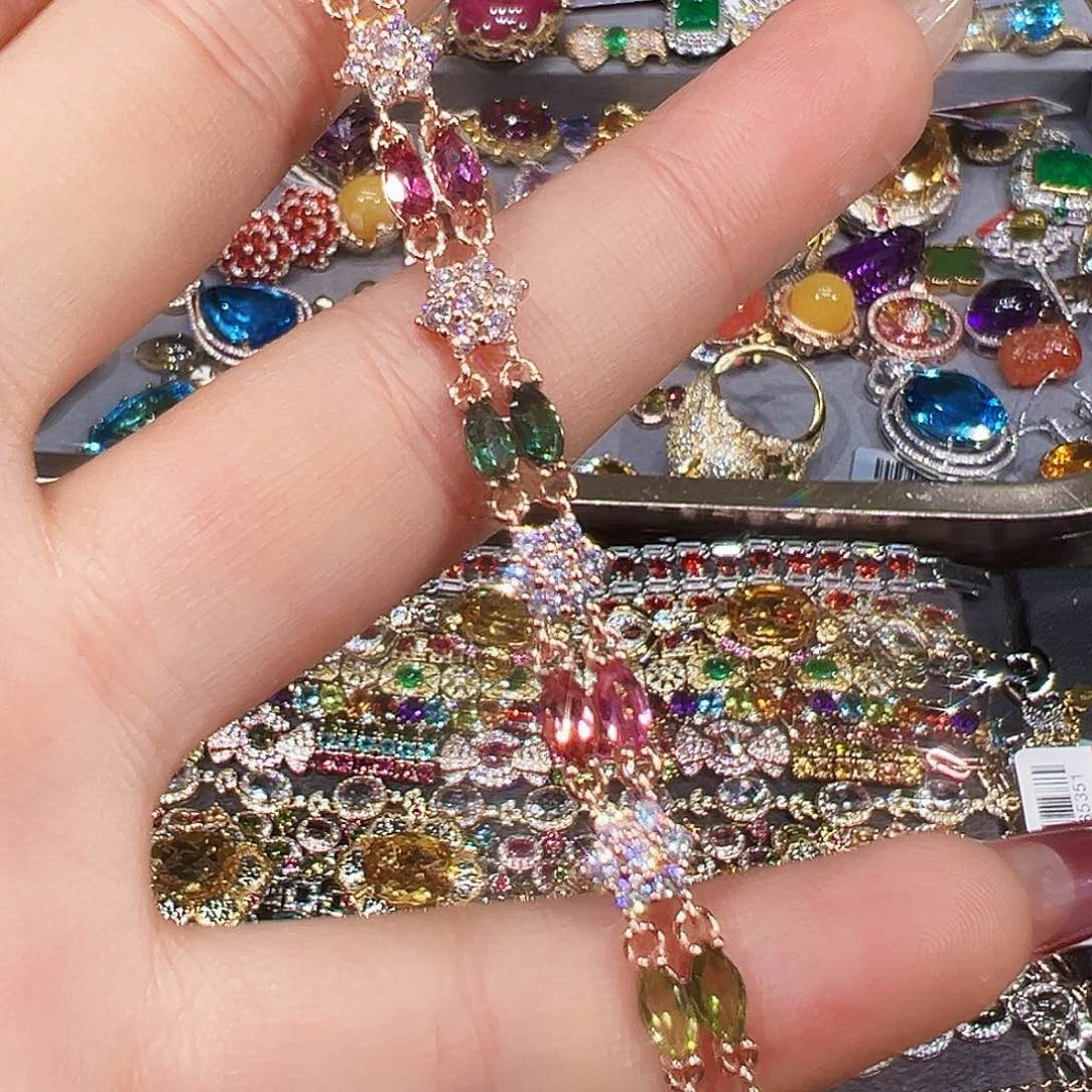 银S925镶嵌碧玺碧玺