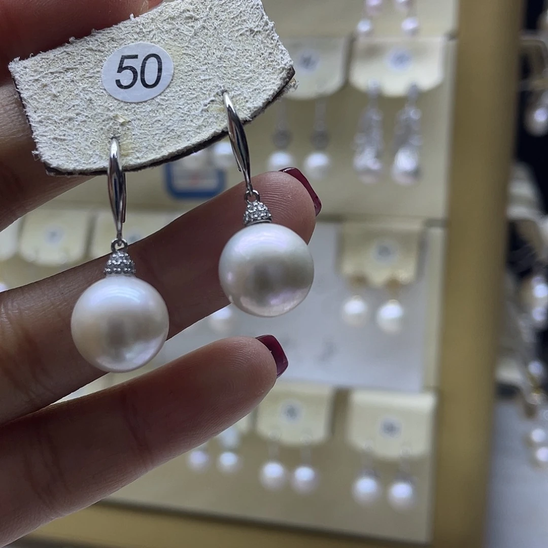 淡水珍珠耳饰银S925镶嵌@****玲