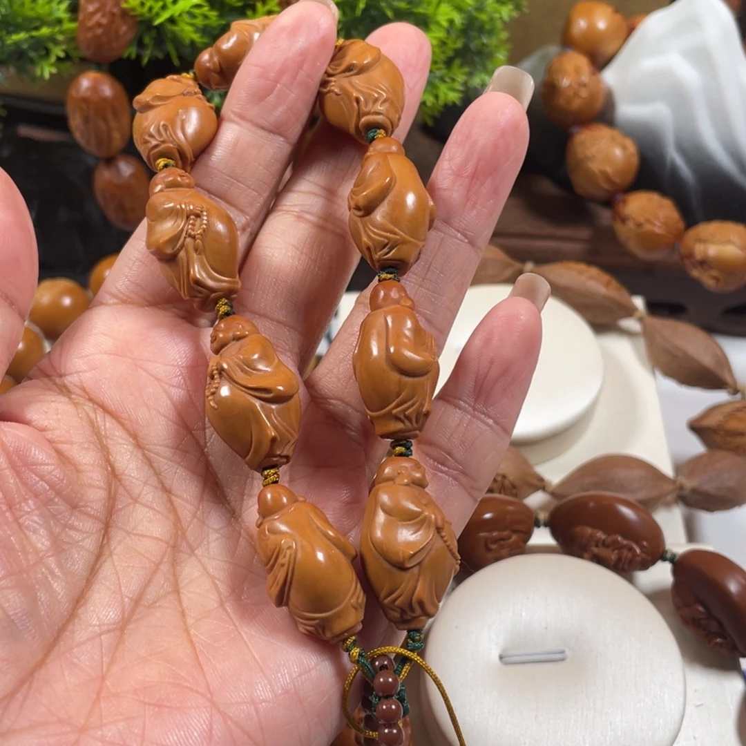 三***九自在弥勒橄榄核手串