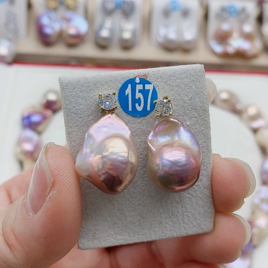 【闪购商品】淡水珍珠耳饰银S925镶嵌