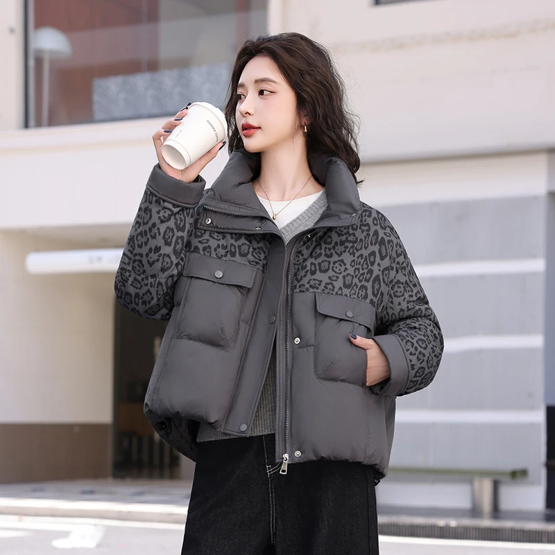 厚款宽松型翻领保暖宽松棉衣棉服秋冬冬季女士外套