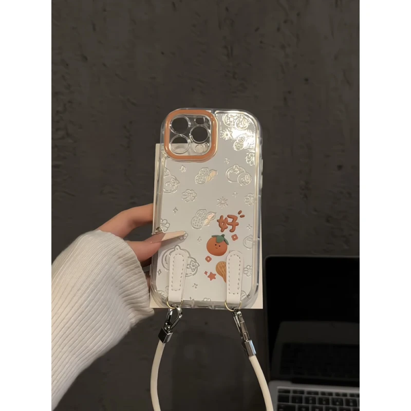 适用苹果16pro泡芙羽纱iPhone15手机壳创意华为p小众好柿花生小米