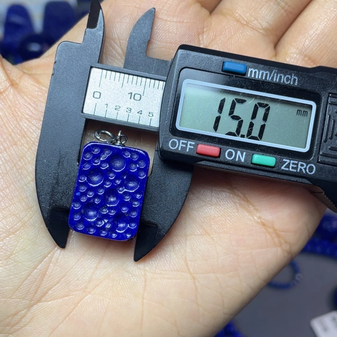 妖***菱青金石银S925镶嵌15×20mm陨石坑吊坠