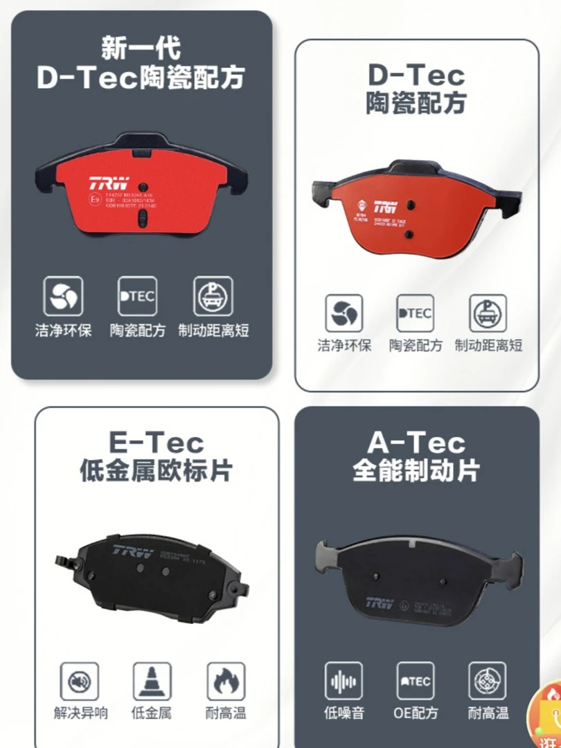 TRW/天合适配日产车型天籁逍客奇骏骐达轩逸劲客途达刹车片