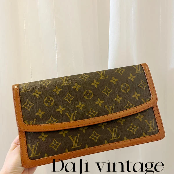 大吉中古/lv路易威登老花红皮信封手拿包