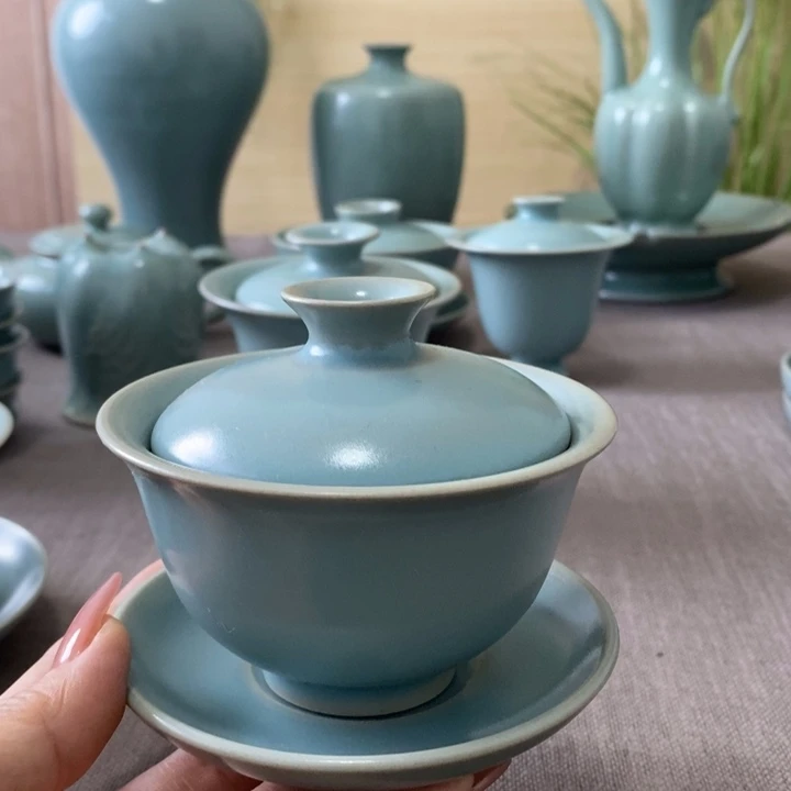 瓷片三才盖碗一一一一一一一一一