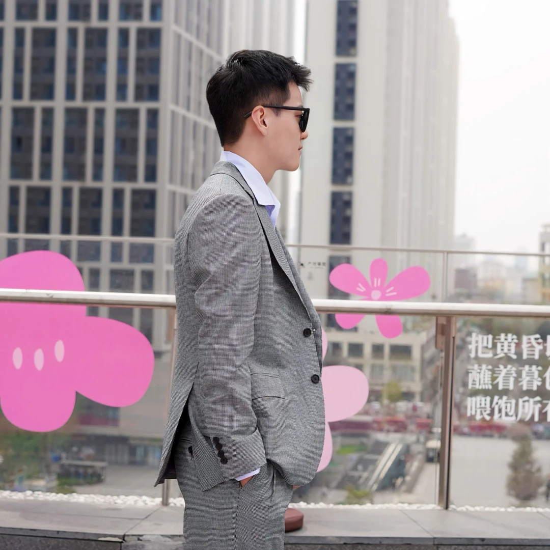 01宝莉·迪梵尼 | 手工半麻衬灰色系西服套装