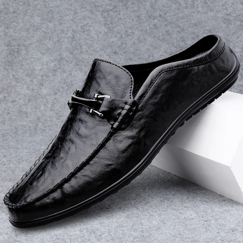 豆豆鞋男2025秋季新款透气软底一脚蹬懒人鞋英伦风时尚休闲皮鞋子