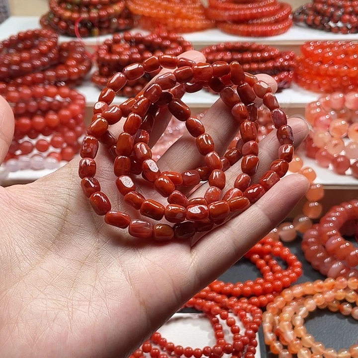 南红玛瑙未镶嵌手链
