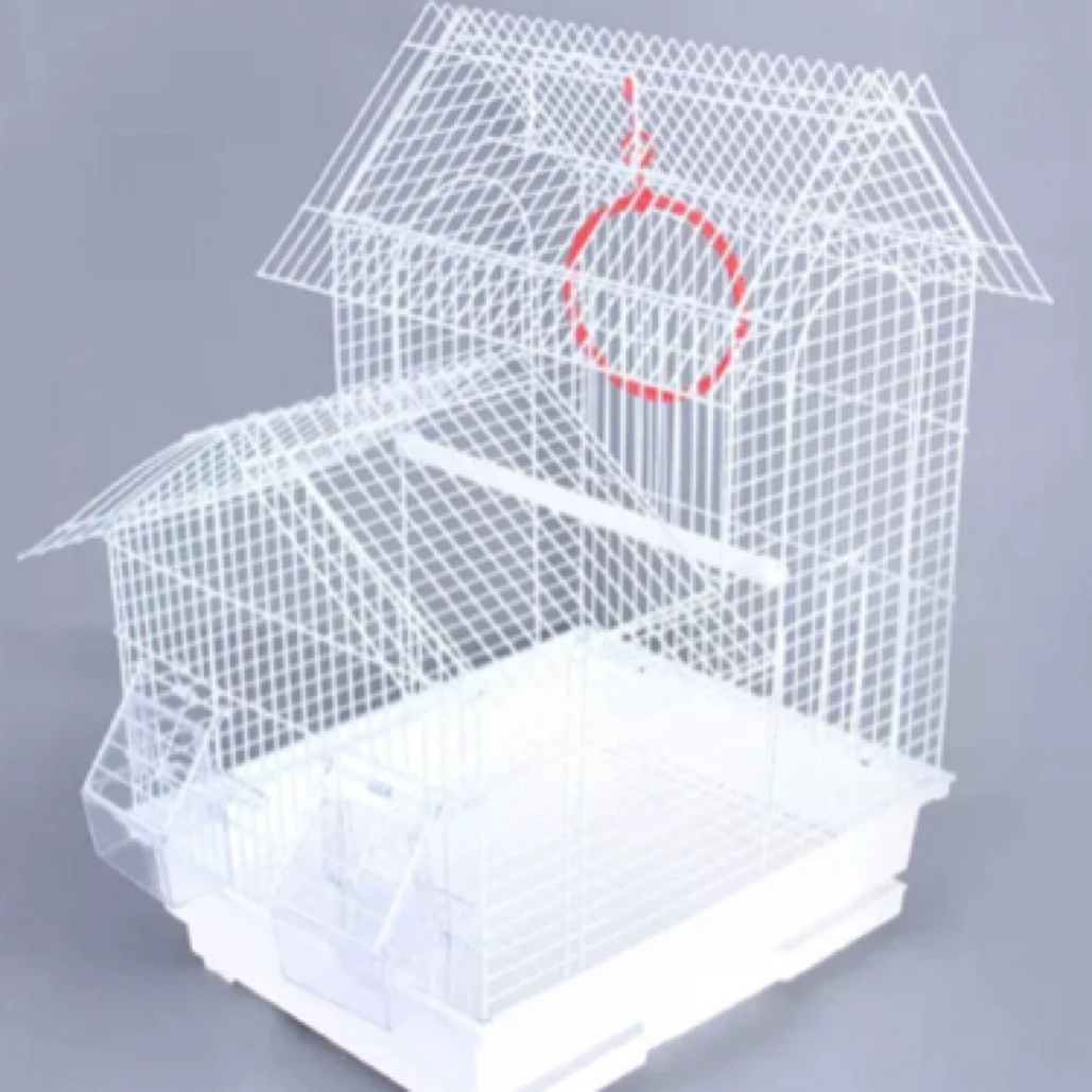 【2只虎皮+双层别墅饲养笼+鸟窝+鸟食+秋千】